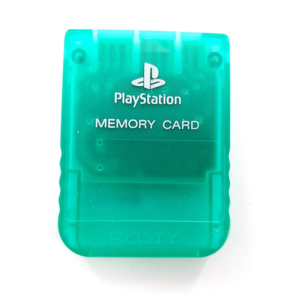 Genuine Sony PlayStation Memory Card SCPH-1020 Clear Translucent Green Tested